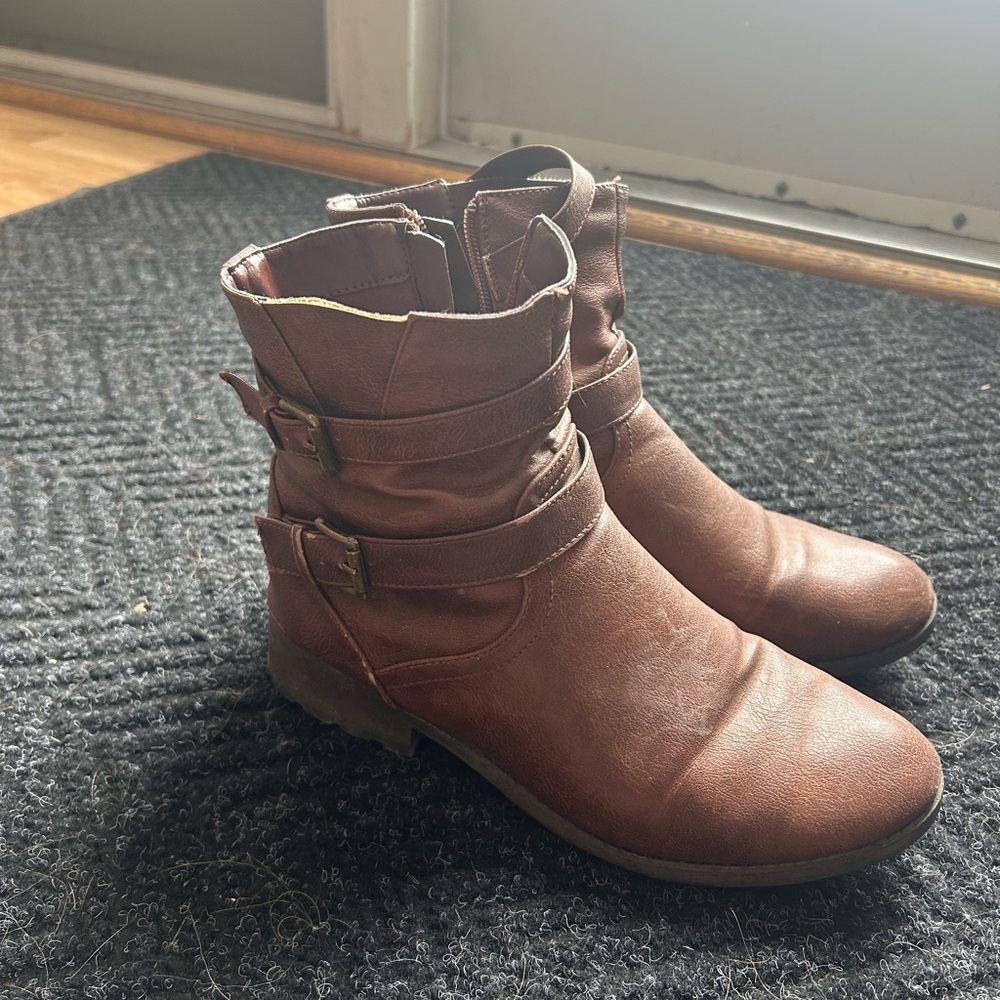 Brown Leather Ankle Boots